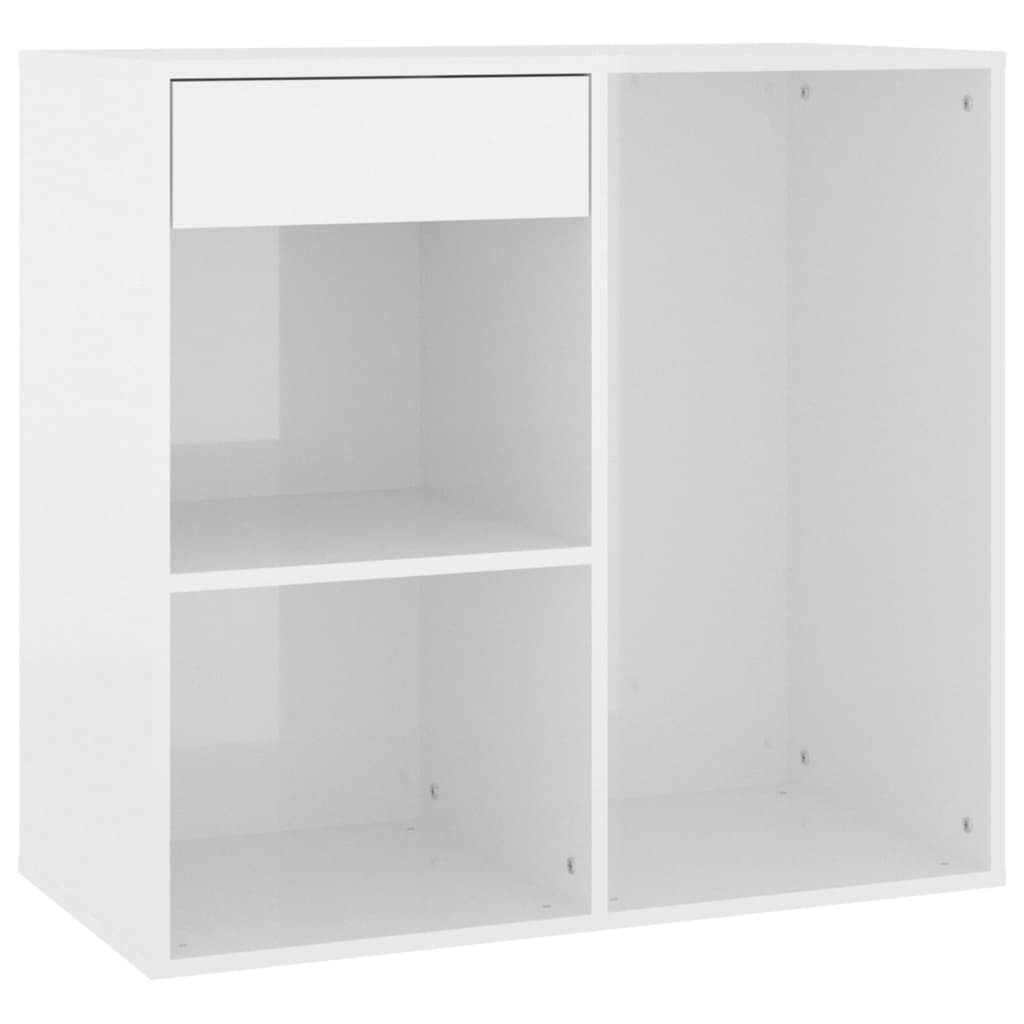 Cosmetic Cabinet High Gloss White 80x40x75 cm Engineered Wood